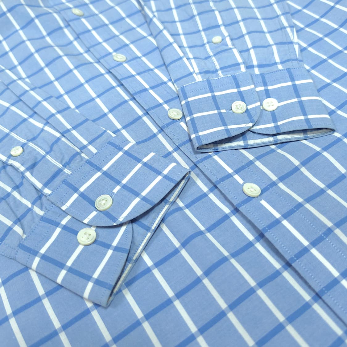 [95] 빈폴 스카이블루 체크 버튼다운 코튼 긴팔셔츠 상품이미지6