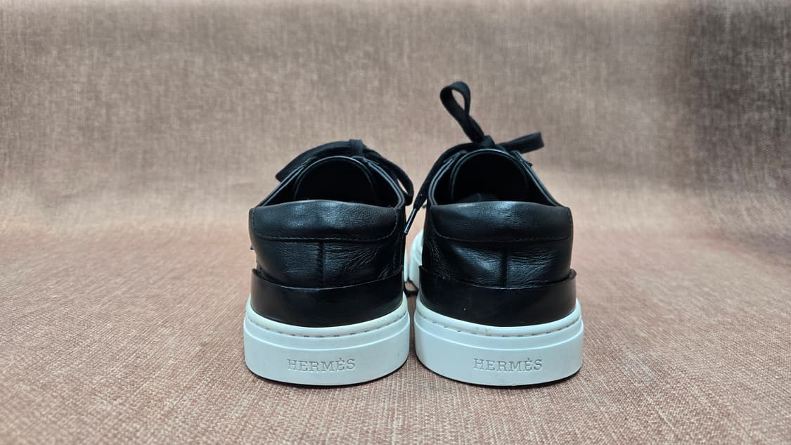 에르메스 정품 225mm- 블랙레더 스니커즈 상품이미지5