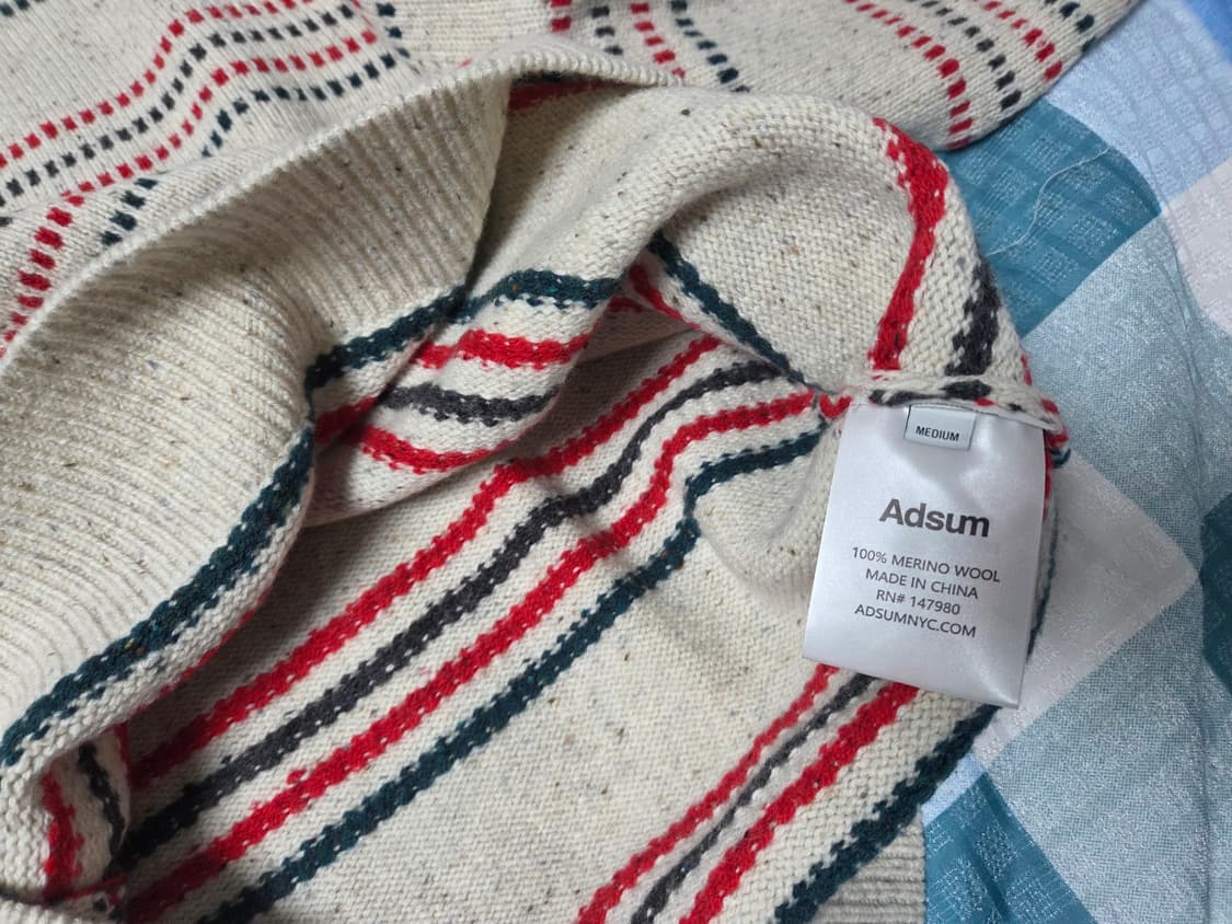 [M]Adsum Flecks Sweater Square Stripe 니트 상품이미지5