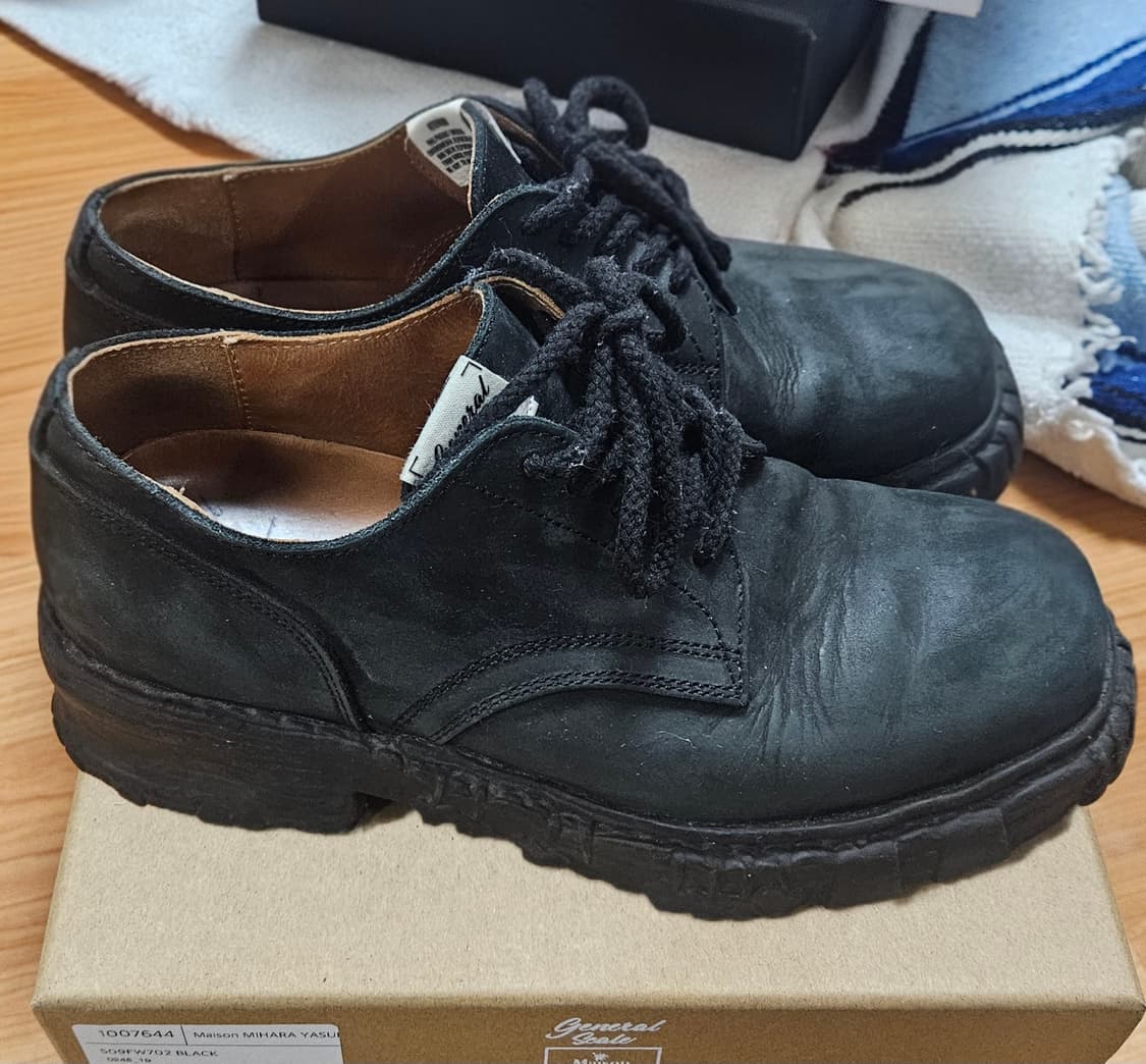 메종 미하라 야스히로 블랙 빈티지 솔 더비슈즈 41 상품이미지1
