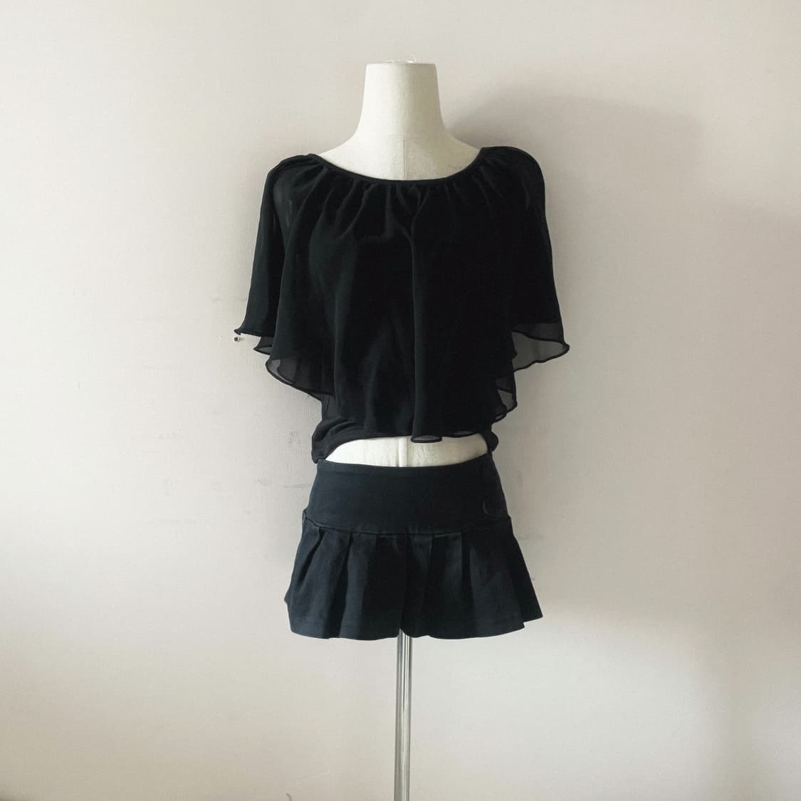 일본빈티지 블랙페어리 페어리 블라우스 무채색 긱시크 빈티지 스커트 펑크 상품이미지1