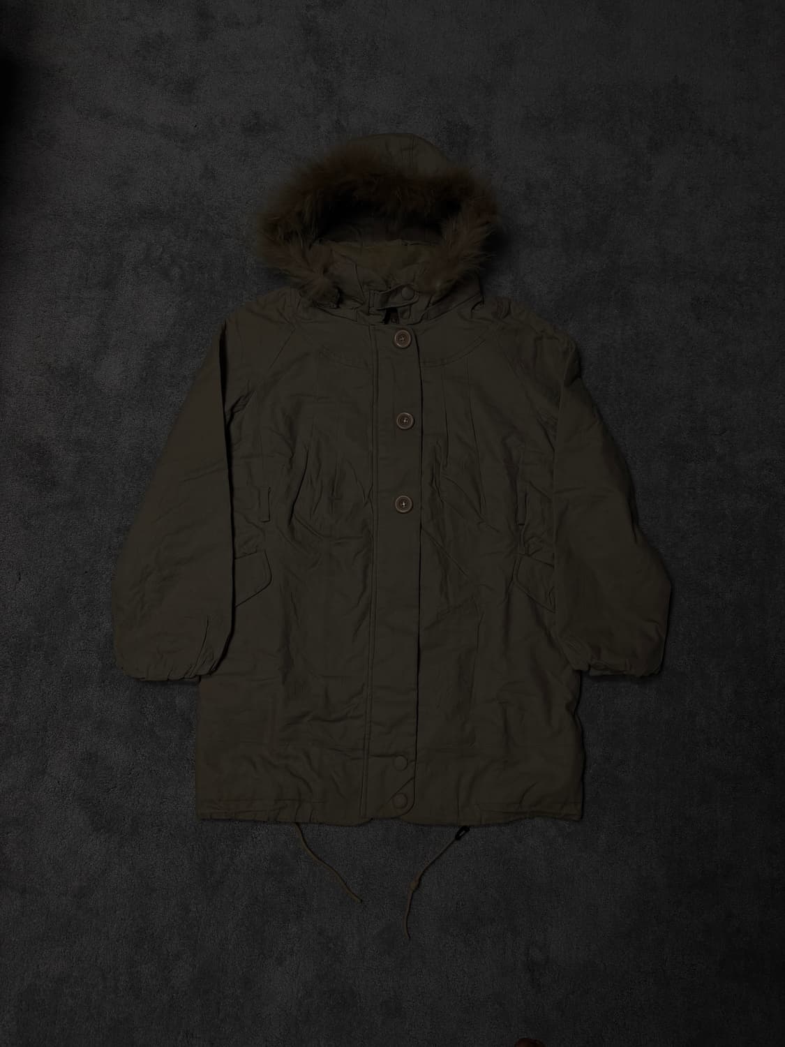 Vintage y2k punk grunge fur hood parka 상품이미지1