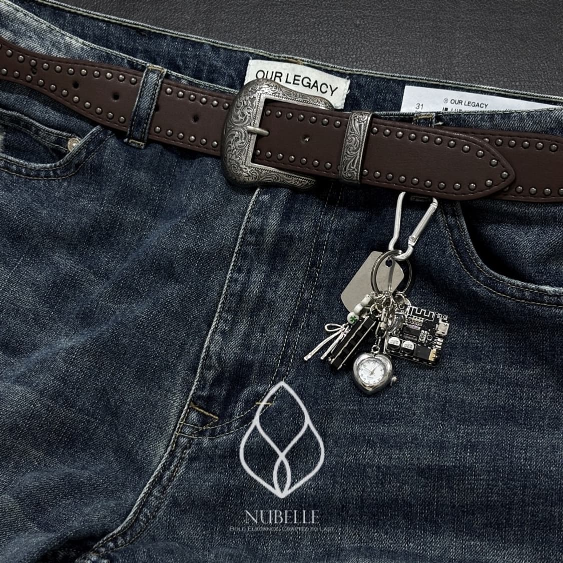 🌗 Convex stud western belt / 에스닉 웨스턴 벨트 상품이미지8