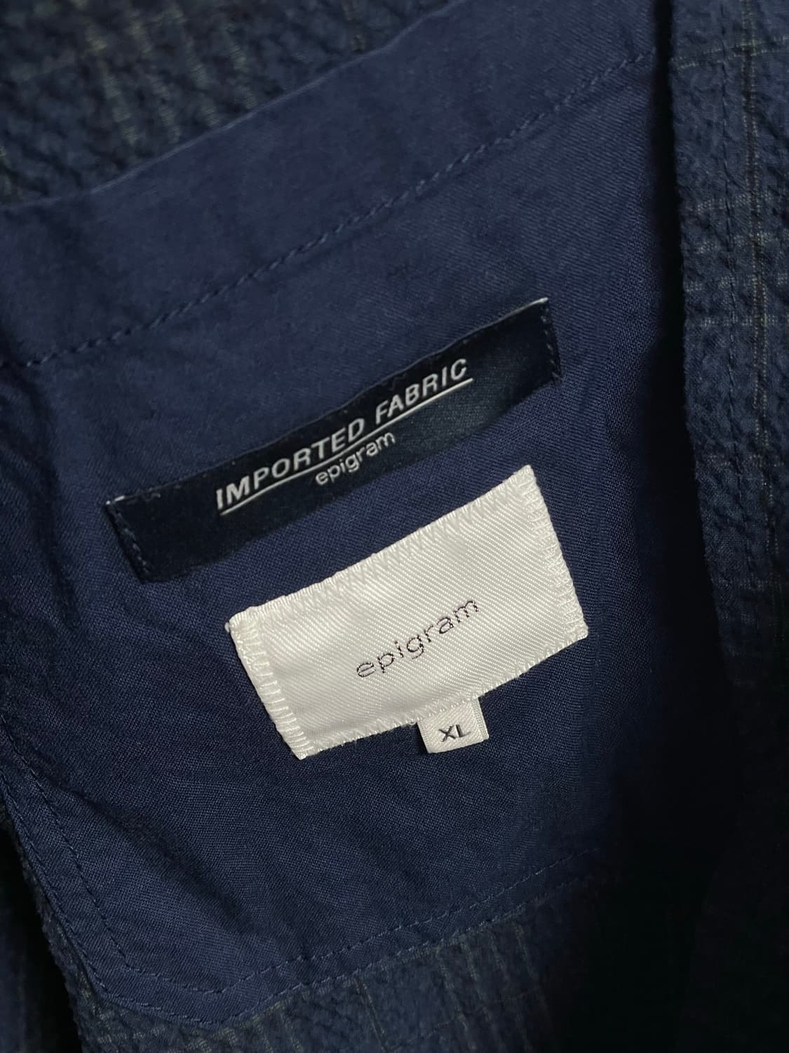 에피그램 체크 서커 블루종 상품이미지3