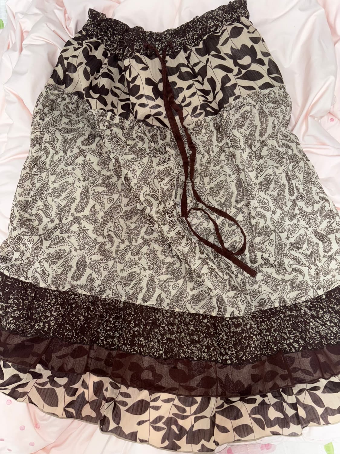 보헤미안  하구미 모리걸 페이즐리 롱스커트 상품이미지1