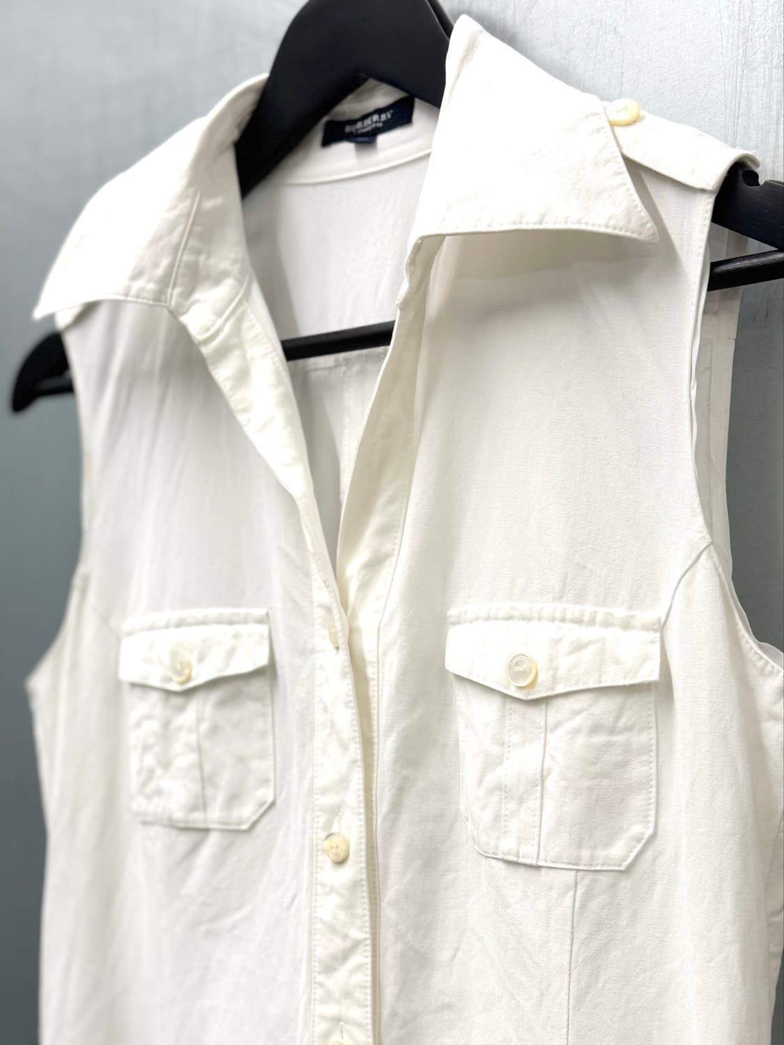 Burberry 버버리 런던 화이트 슬리브리스 셔츠 원피스 상품이미지2