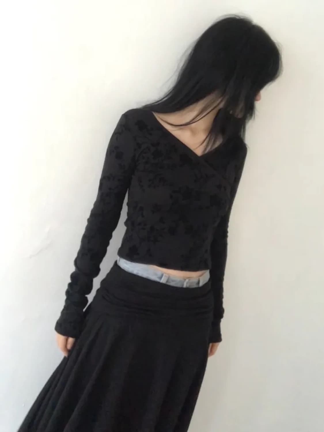 플라워 랩 긴팔티 상품이미지1