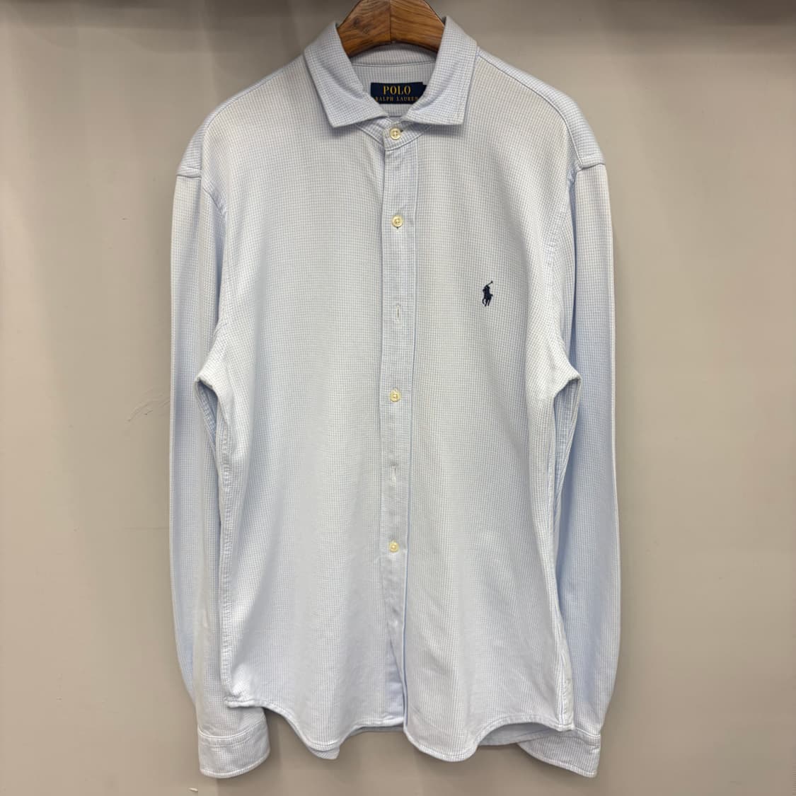 폴로 랄프 로렌 스카이블루 체크 셔츠 M 상품이미지1