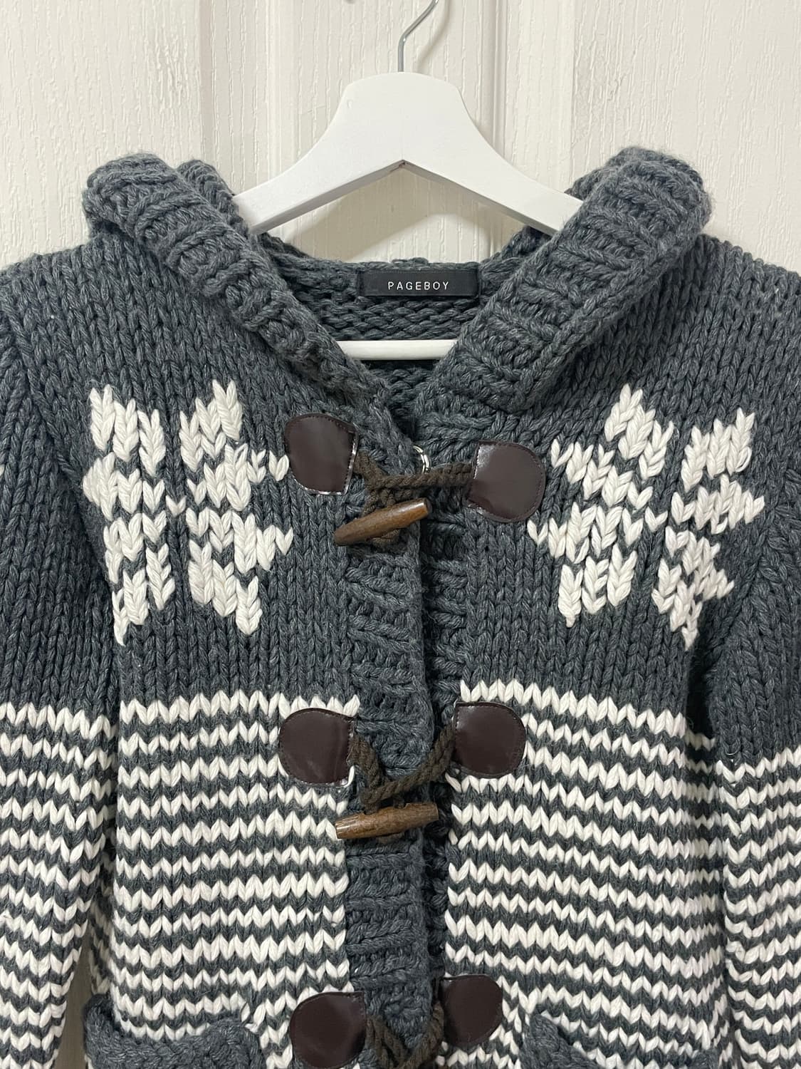 코위찬 네이비 후드 니트 상품이미지2