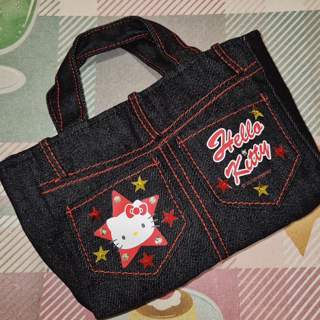 02s 고전 키티 스타 데님 미니 핸드백 상품이미지9