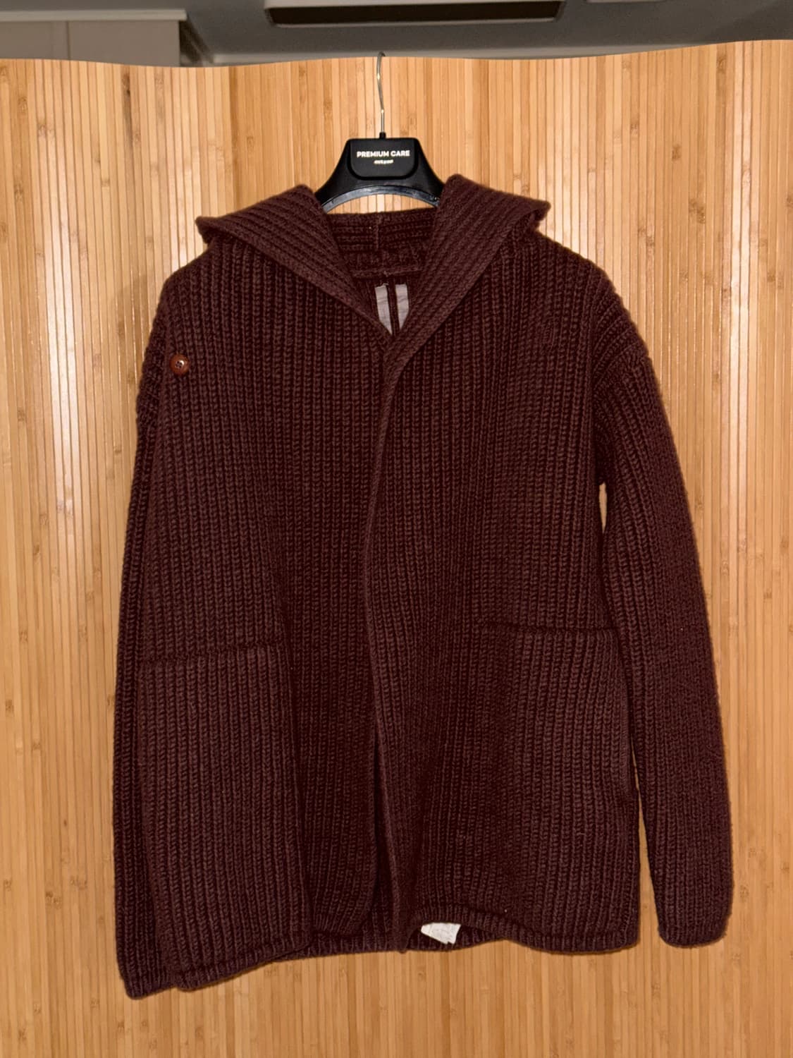 릭오웬스 Rick Owens MOODY 버진울 후드 니트 가디건 블러드  상품이미지1