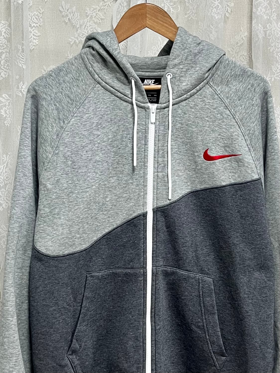 110) 나이키 빅스우시 기모 후드집업 그레이 상품이미지3