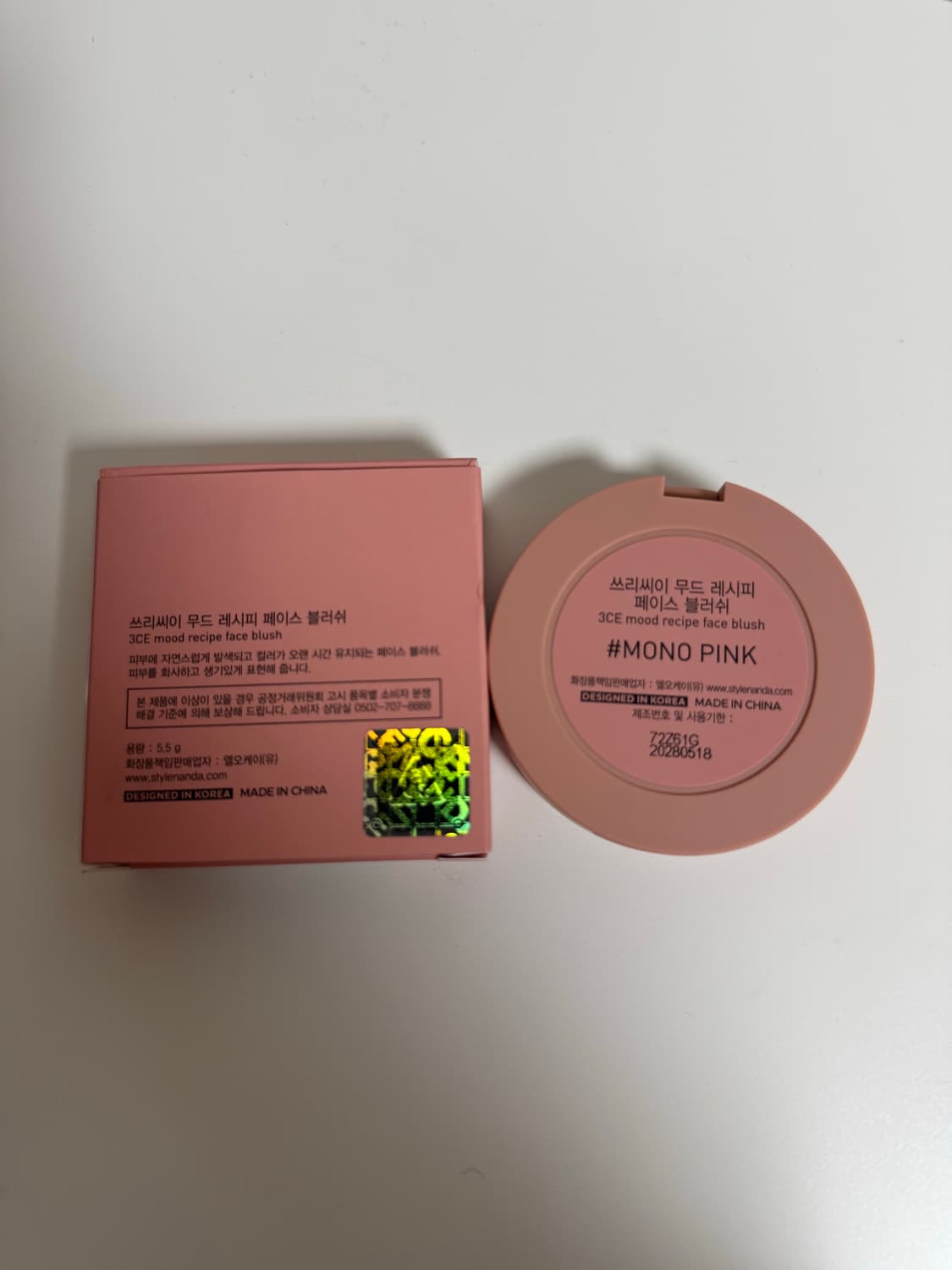 3CE 무드 레시피 페이스 블러쉬 모노핑크 상품이미지2