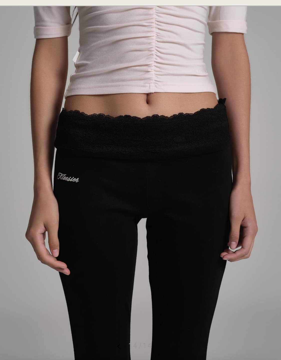 클리시어 Lace tea bootscut pants, Black 상품이미지3