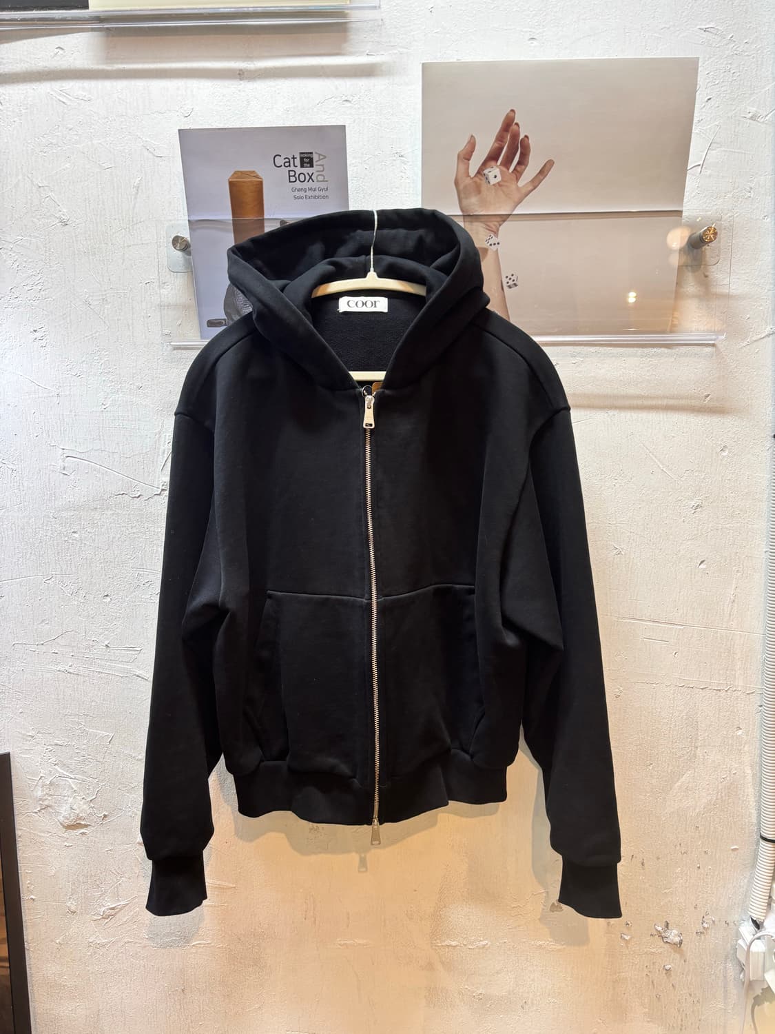 coor 쿠어 미니멀 코튼 후디드 집 점퍼 상품이미지1