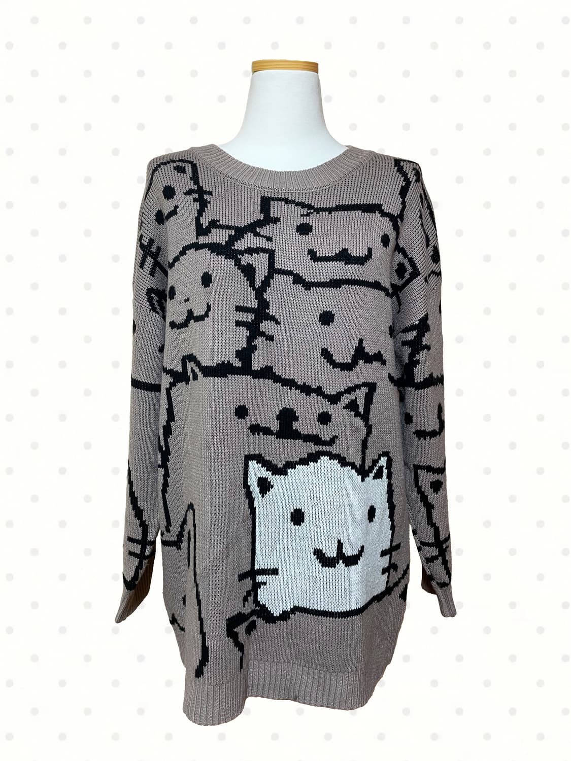 🤎일본 빈티지 모카 고양이 니트 상품이미지3