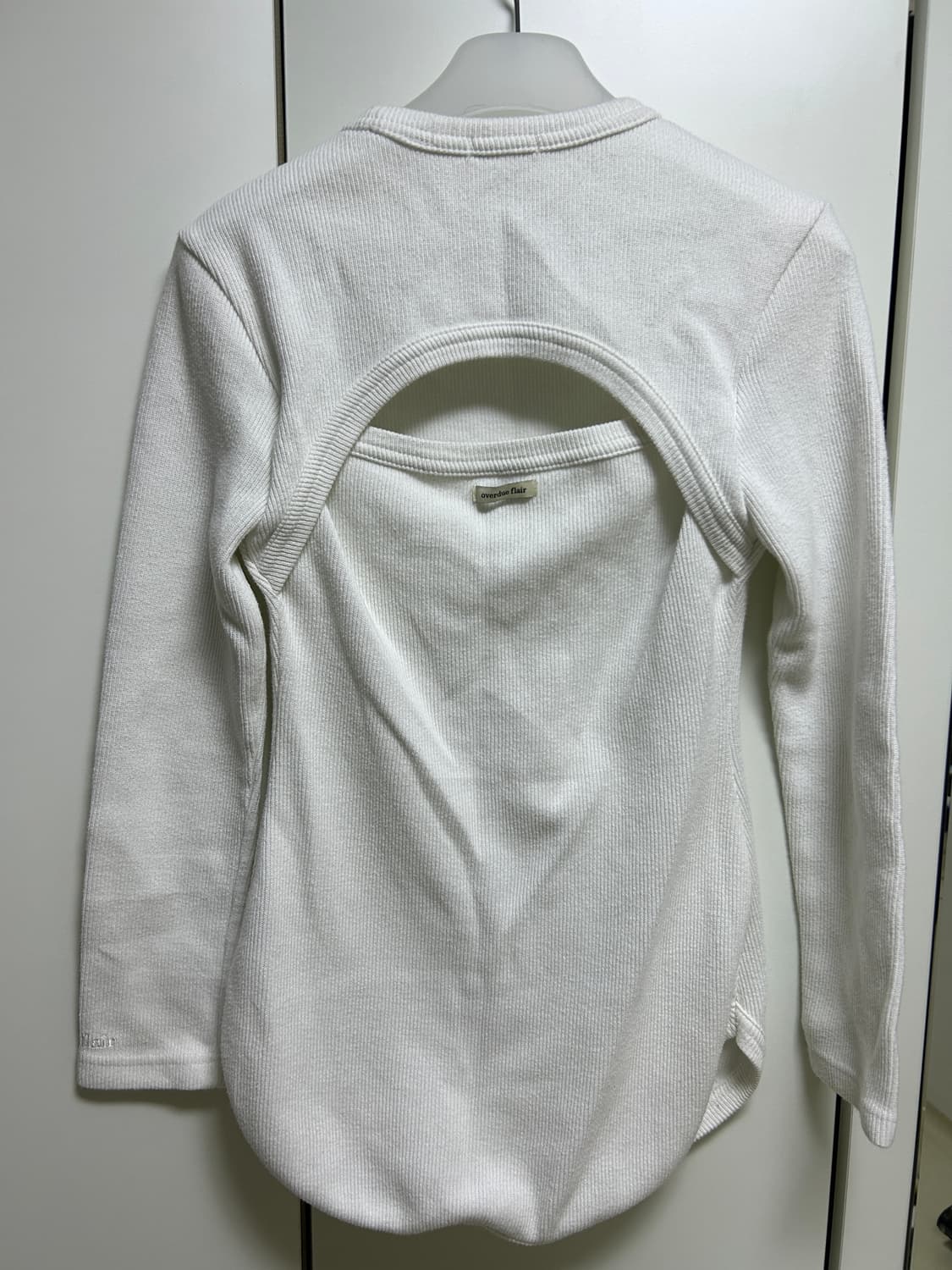 오버듀플레어 뒷 트임 롱 화이트 티셔츠 free 상품이미지2