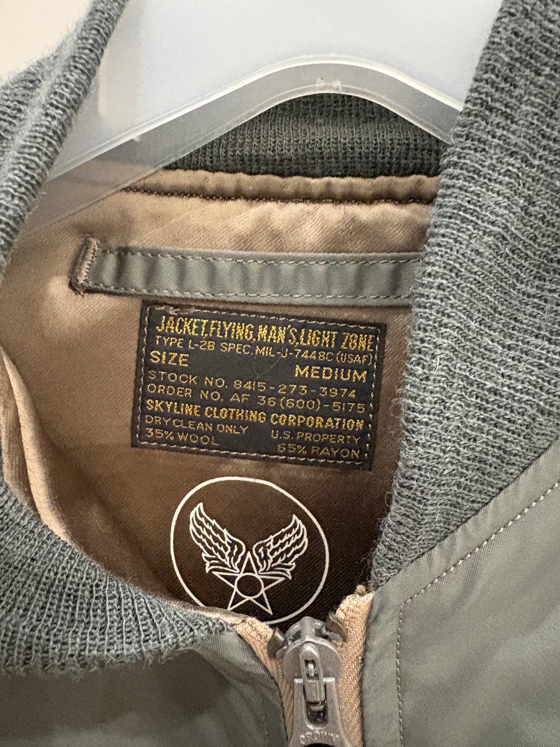 Buzz ricksons 버즈릭슨 ma-1 세이지그린 M 상품이미지5