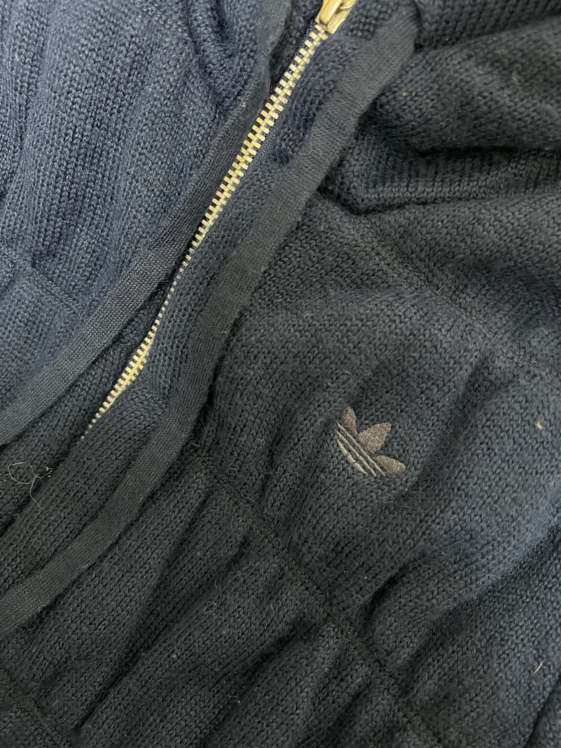 아디다스 네이비 울 니트 집업 패딩 상품이미지5