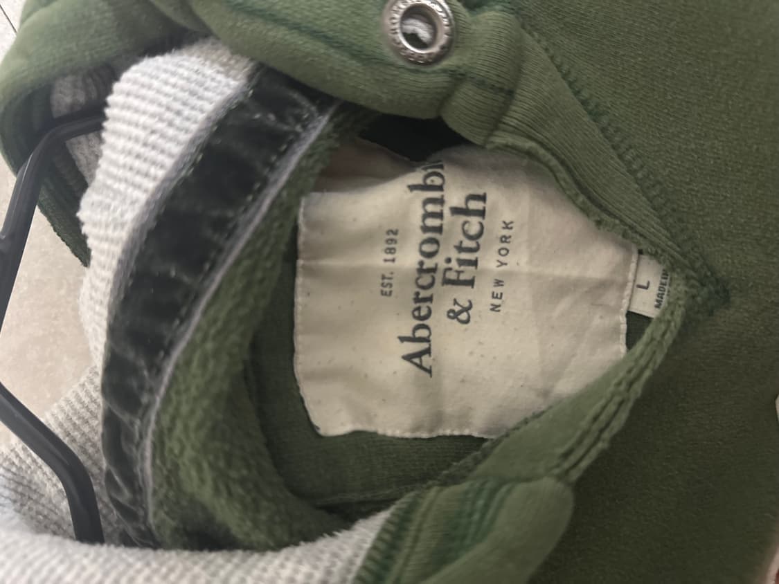 아베크롬비 카키 기모 후드티 브이넥 홀리스터 상품이미지8