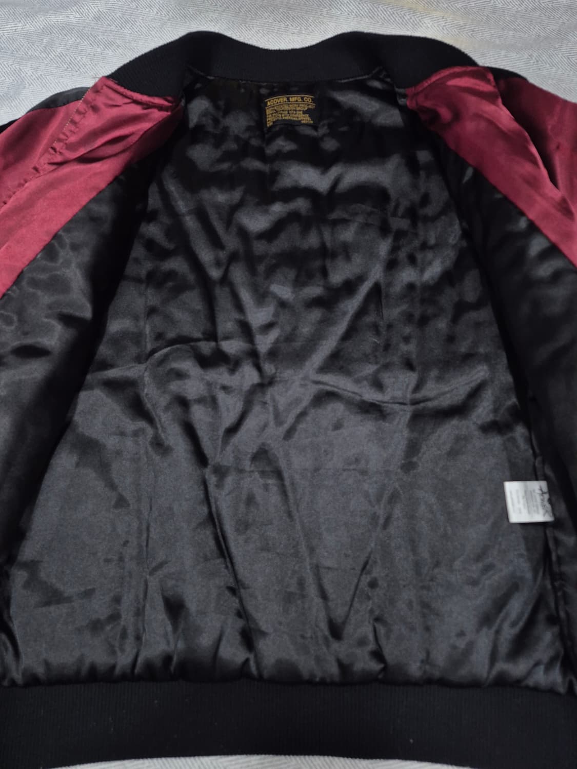 어커버 스카쟌 자수 점퍼 버건디 자켓남성 95사이즈 상품이미지5