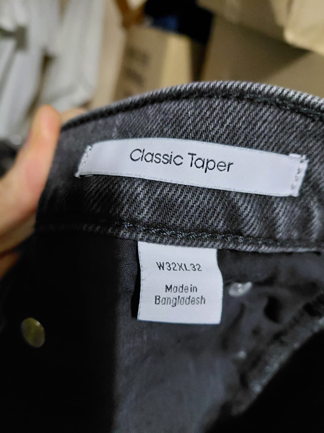 [켈빈클라인]워시블랙(흑청)테이퍼드핏 스트레치 데님 청바지 32사이즈  상품이미지5