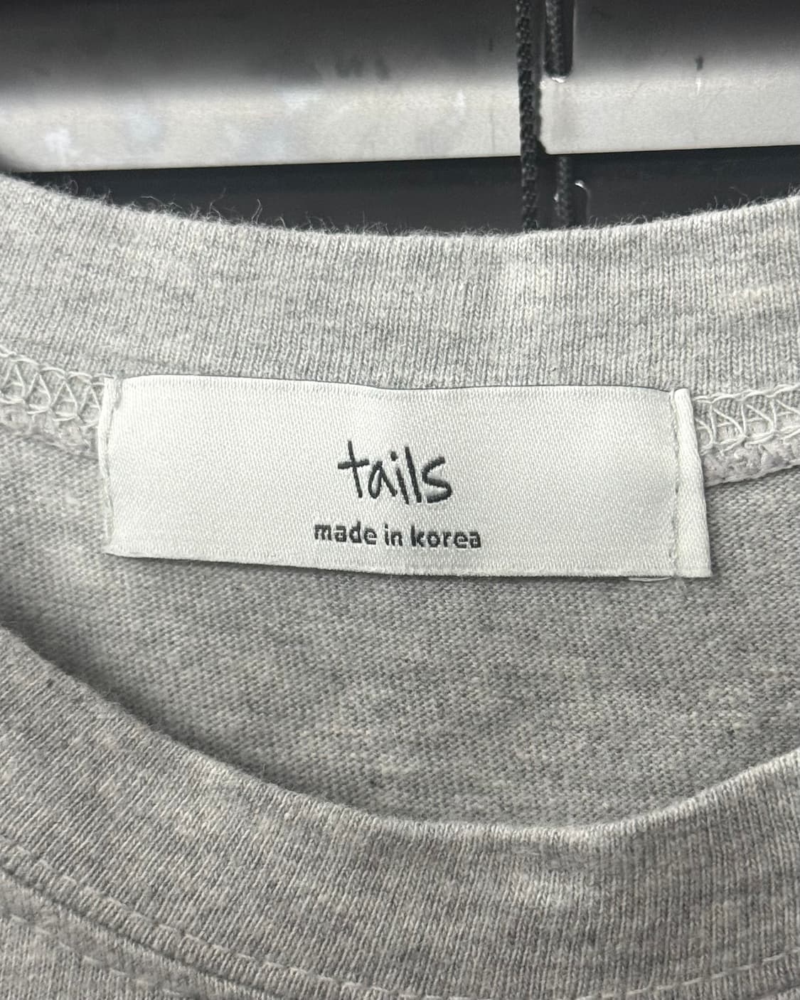 tails 회색 그레이 크롭 반팔티 절개 버클 스트링 스트랩 코튼 면 상품이미지5