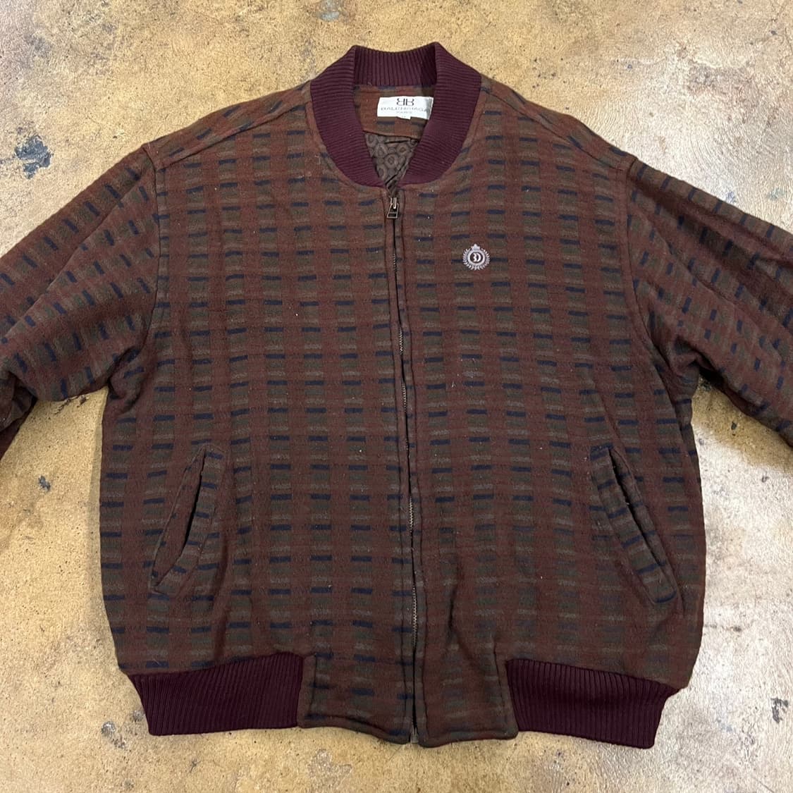 [정품] 발렌시아가 브라운 버건디 패턴 집업 자켓 b19 상품이미지3