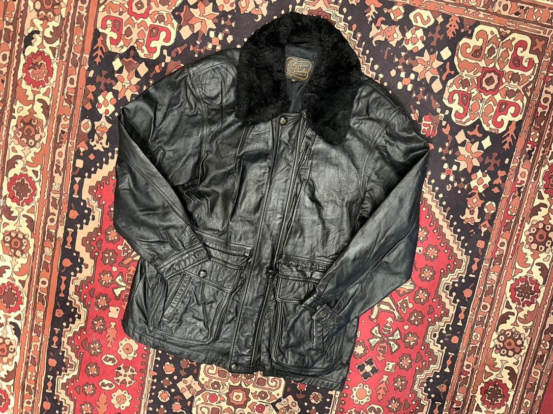 ( L-XL ) 가죽하프자켓 가죽하프 가죽코트 가죽카코트 가죽롱자켓 상품이미지1