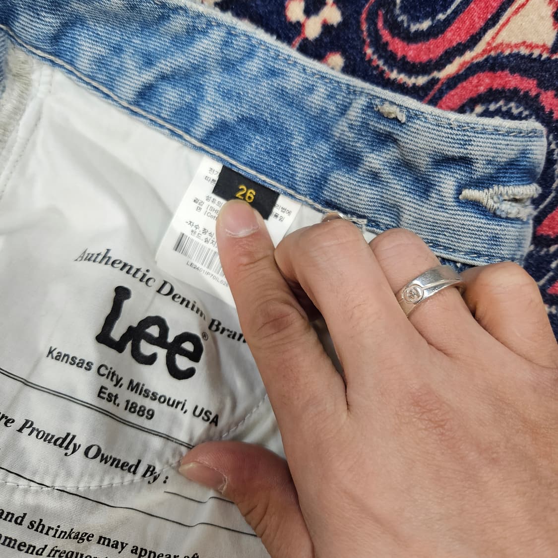 리(Lee) 24Fw 세미 와이드 데님팬츠 26size 상품이미지7