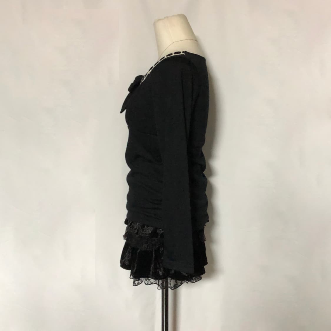 리본 레이스 탑 블랙 상품이미지7