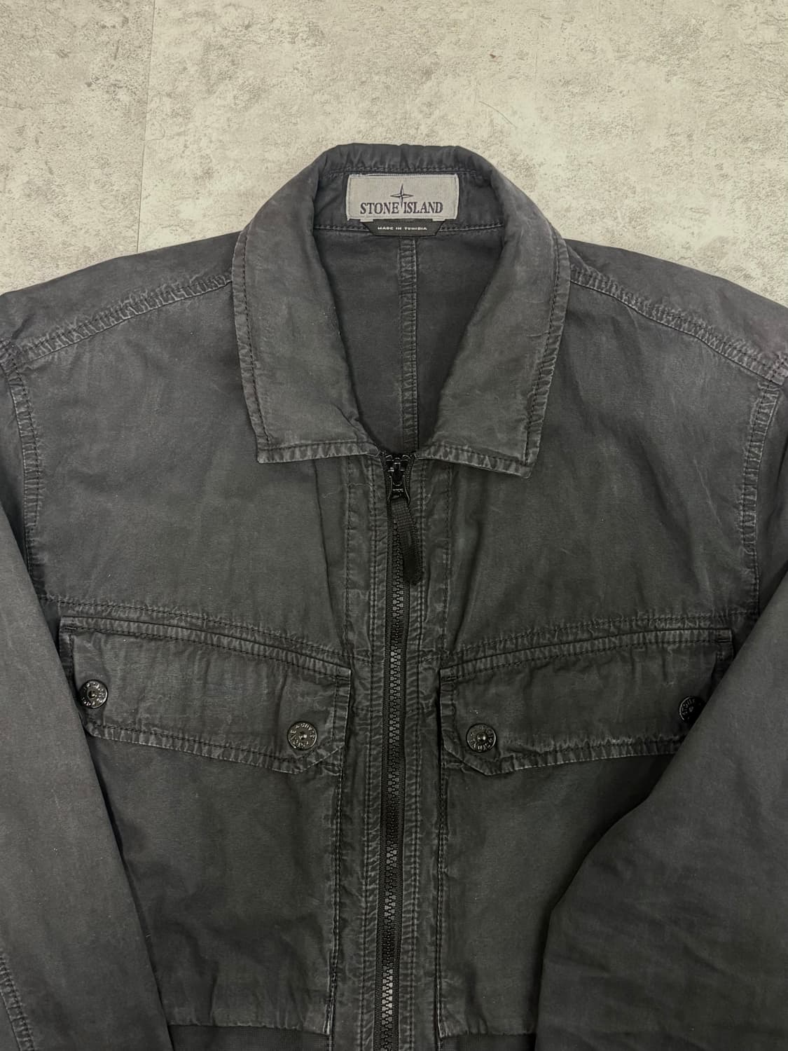 스톤아일랜드 브러쉬드 오가닉 코튼 오버셔츠 블랙 L 상품이미지2