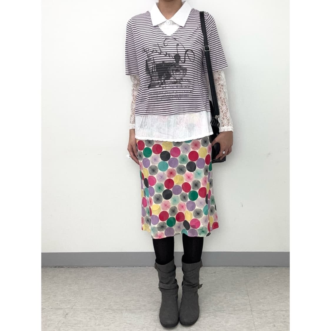 빈티지 키치 스트라이프 반팔 셔츠 상품이미지2