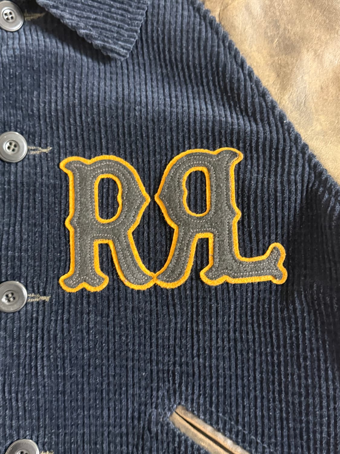 RRL 아플리케 코듀로이 바시티 자켓 farewell varsity 상품이미지3