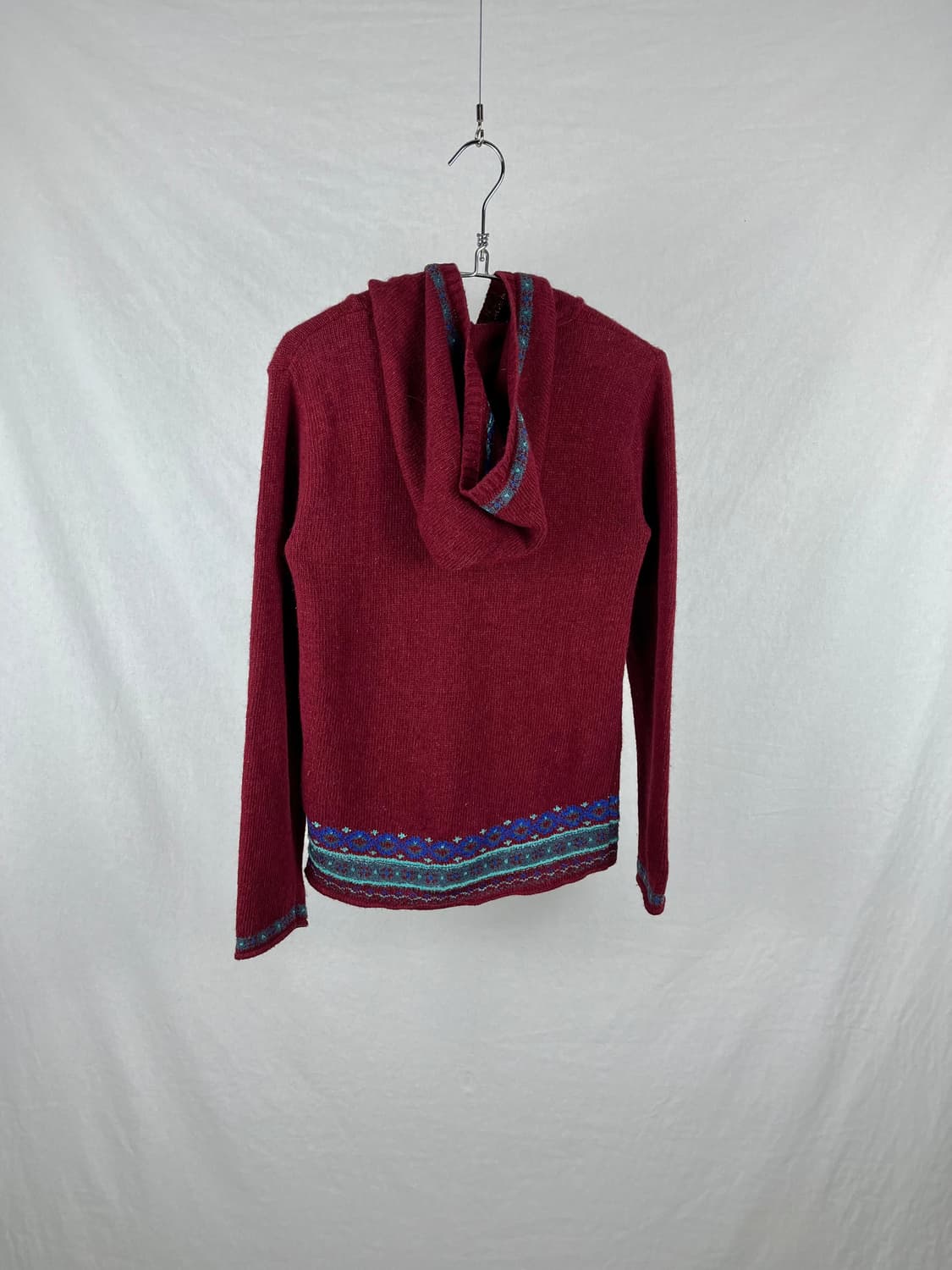 Vintage(japan made) 아즈텍패턴 니트 후디 상품이미지4