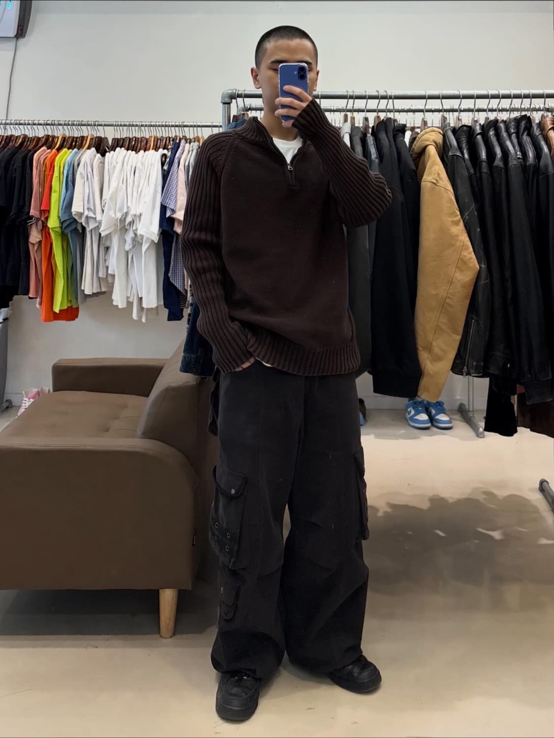 리바이스 골지 니트 반집업 상품이미지6