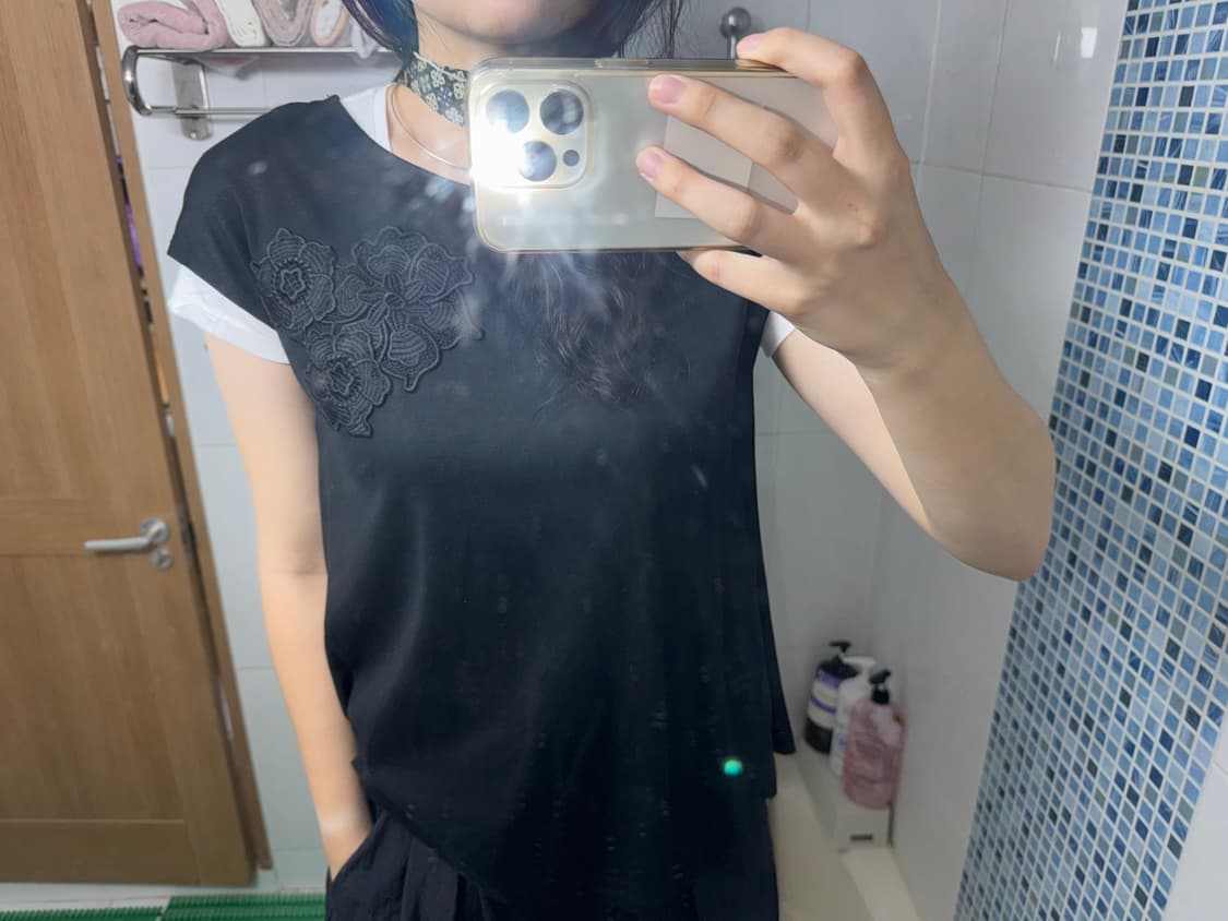 꽃 자수 블라우스 티셔츠 상품이미지2