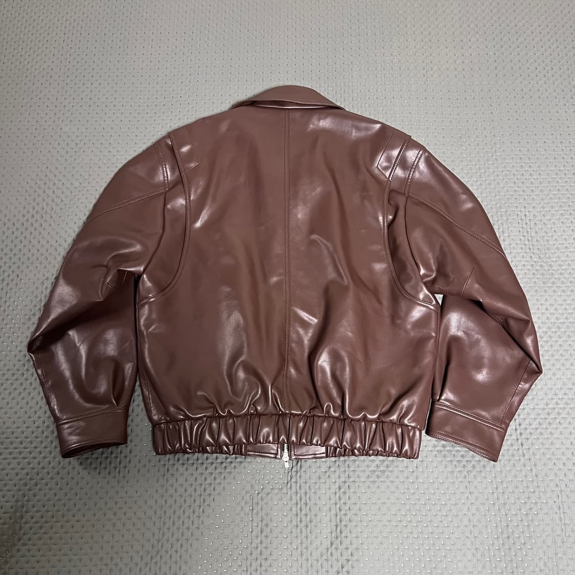 도프제이슨 비건레더 보머 자켓 브라운 L 상품이미지5
