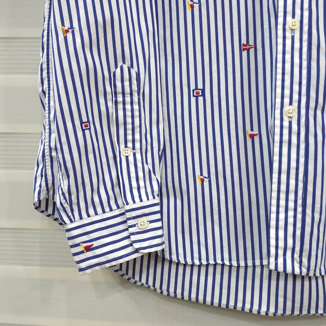 랄프로렌 스트라이프 만국기 자수셔츠- XL 상품이미지3