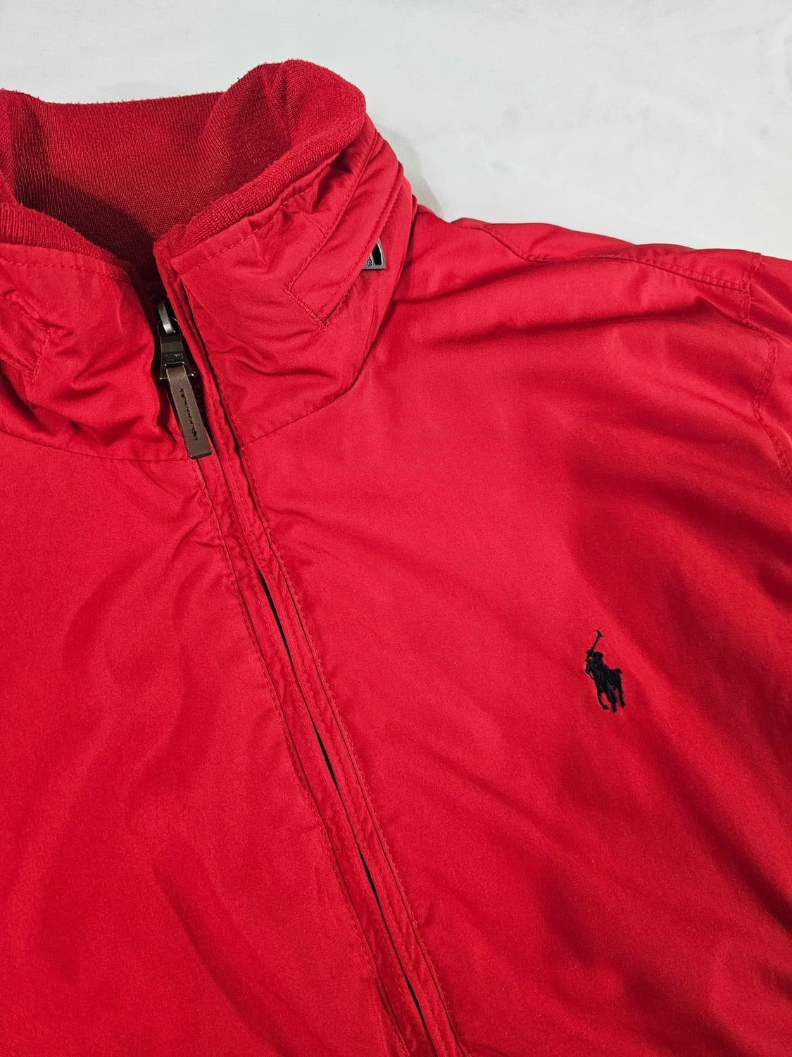 [M] 빈티지 폴로 랄프로렌 레드 플리스 안감 바람막이 패디드 점퍼 자켓 상품이미지2