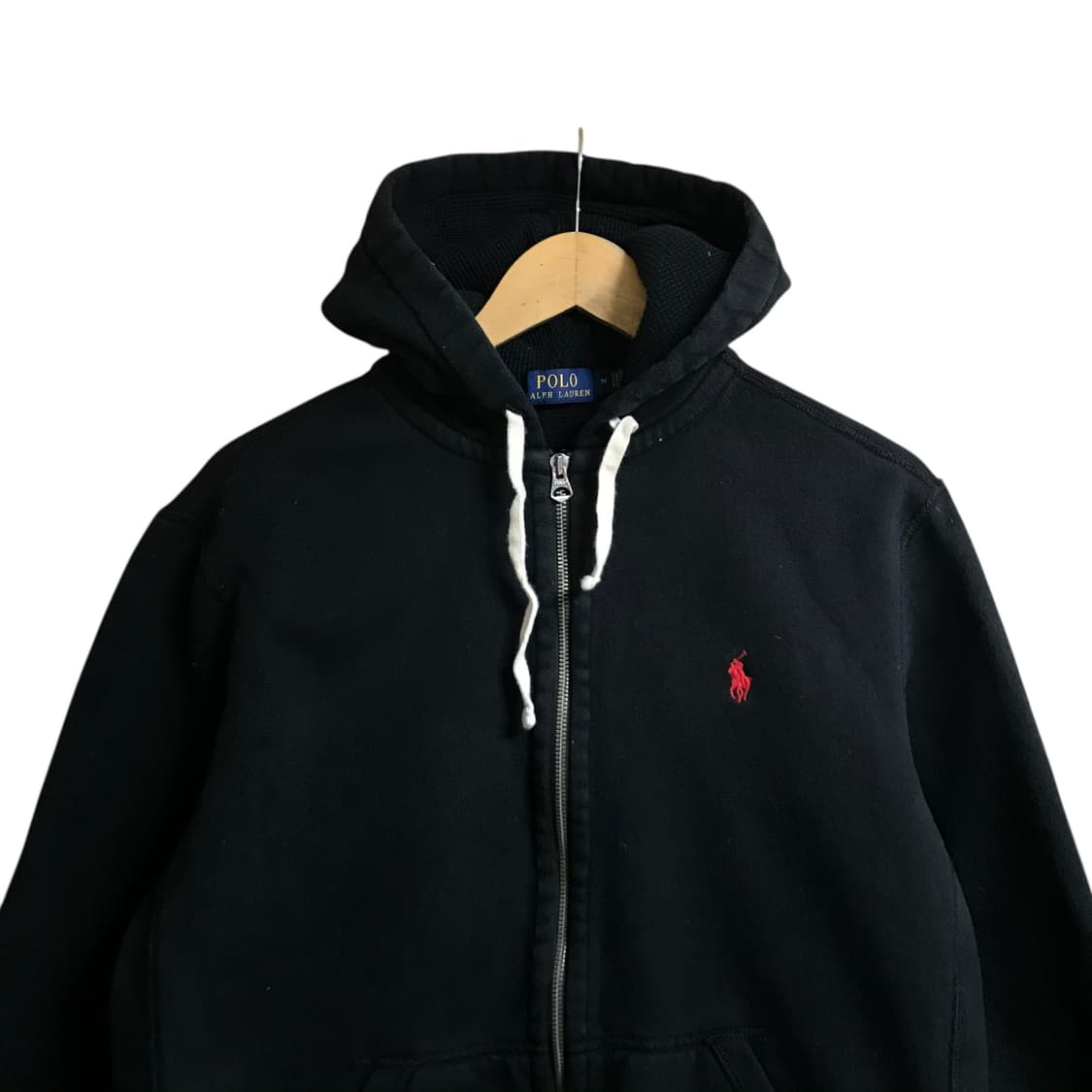 폴로 랄프로렌 와플 검정 후드집업 상품이미지1