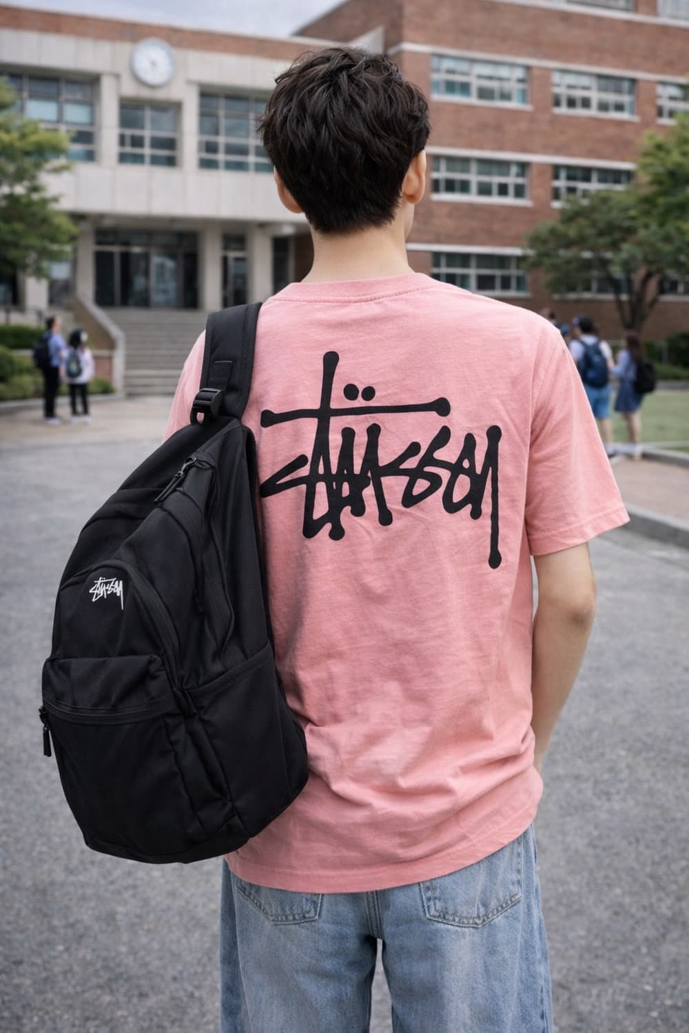🧥 Stüssy 스투시 베이직 로고 반팔 티셔츠 (핑크) 상품이미지4
