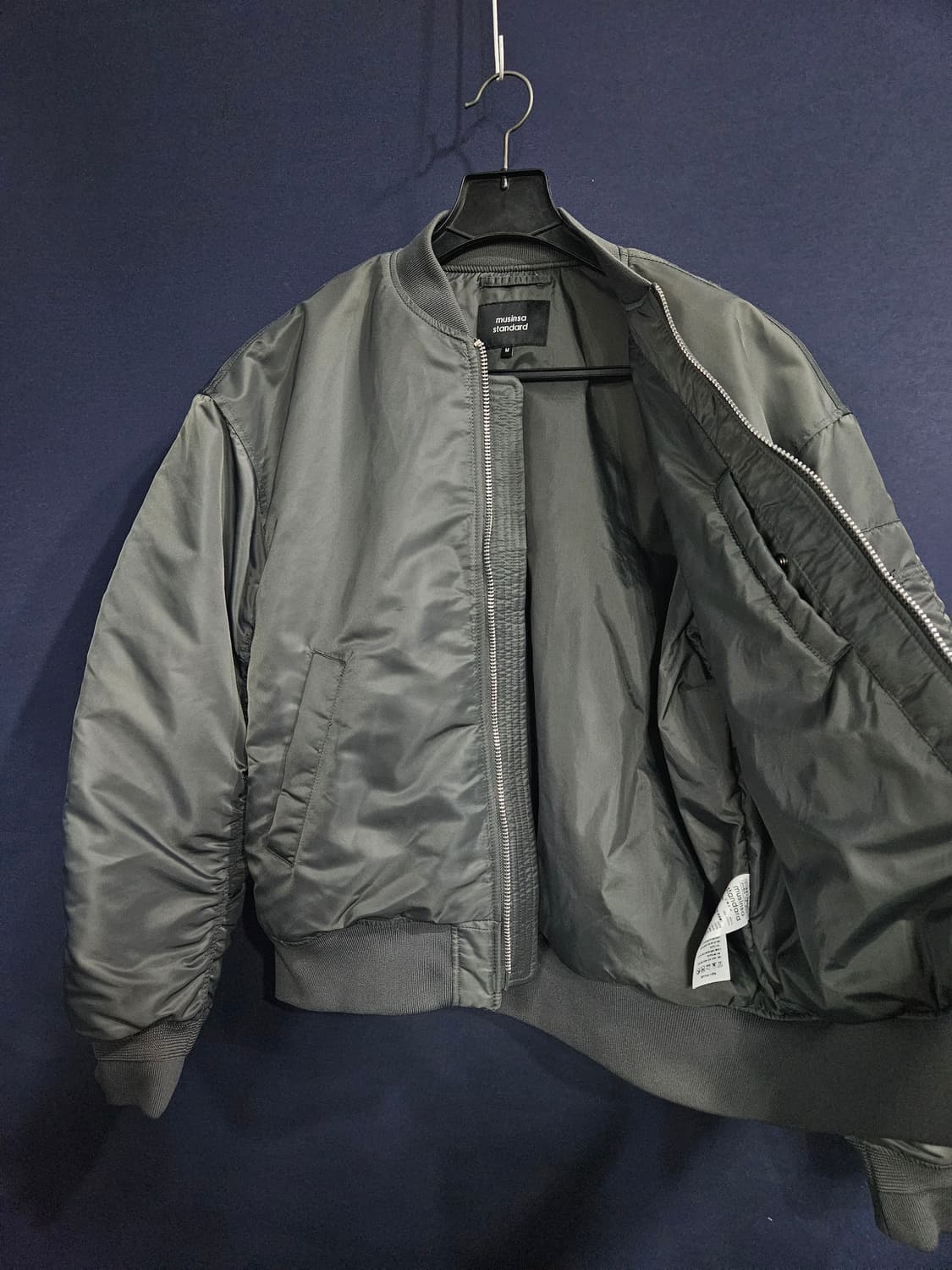 무신사스탠다드 MA-1 다크그레이 남성 오버핏95~100 항공점퍼 자켓 상품이미지8