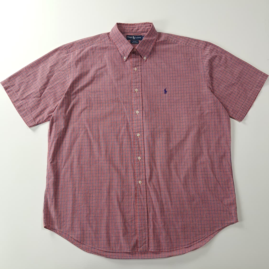 CK320 XL 폴로 90s 레드 마이크로태터솔 체크 반팔 셔츠 남방 상품이미지1