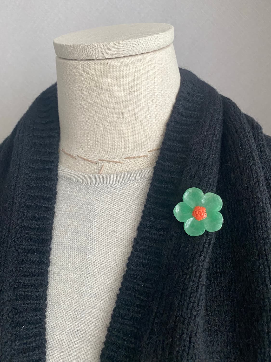 천연 비취 산호 브로치 상품이미지6