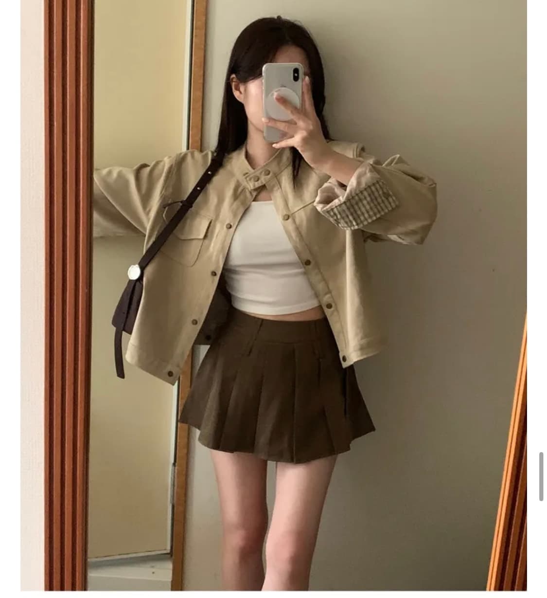 라온느 클라 미니 스커트 브라운 s 상품이미지1