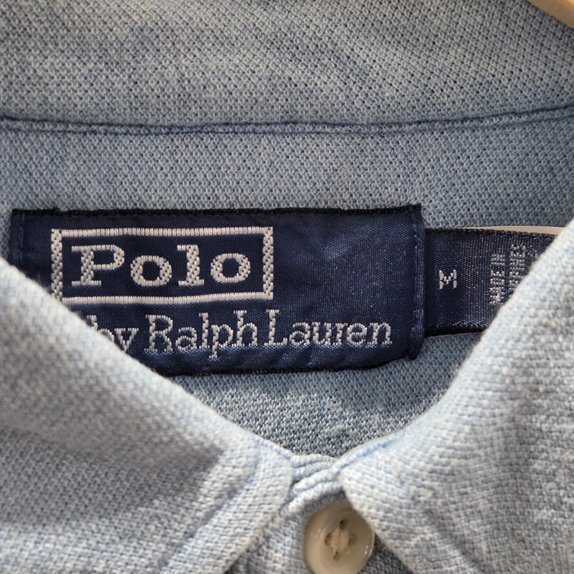 폴로랄프로렌 블루 인디고 니트 샴브레이 워크셔츠 M 상품이미지3
