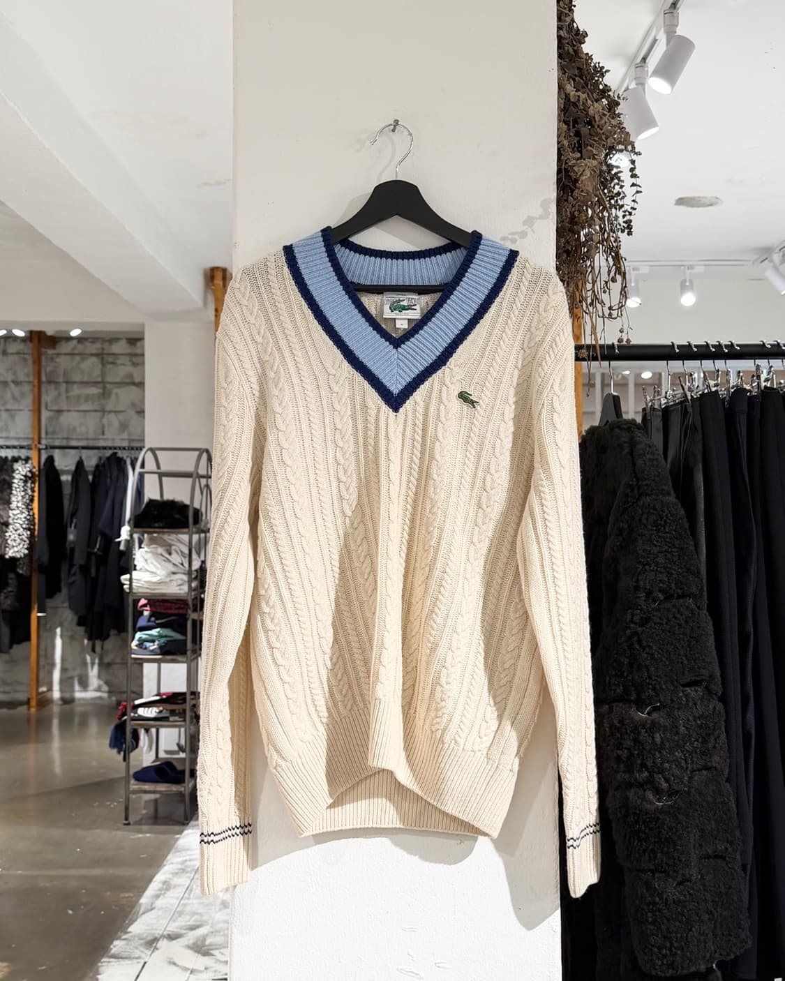 라코스테 아이보리 클래식 케이블 니트 상품이미지1