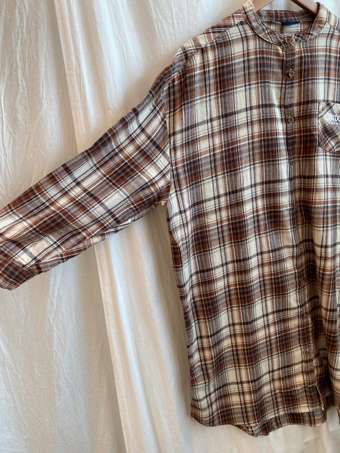 OUTDOOR 체크 7부 셔츠원피스(XL) 상품이미지4