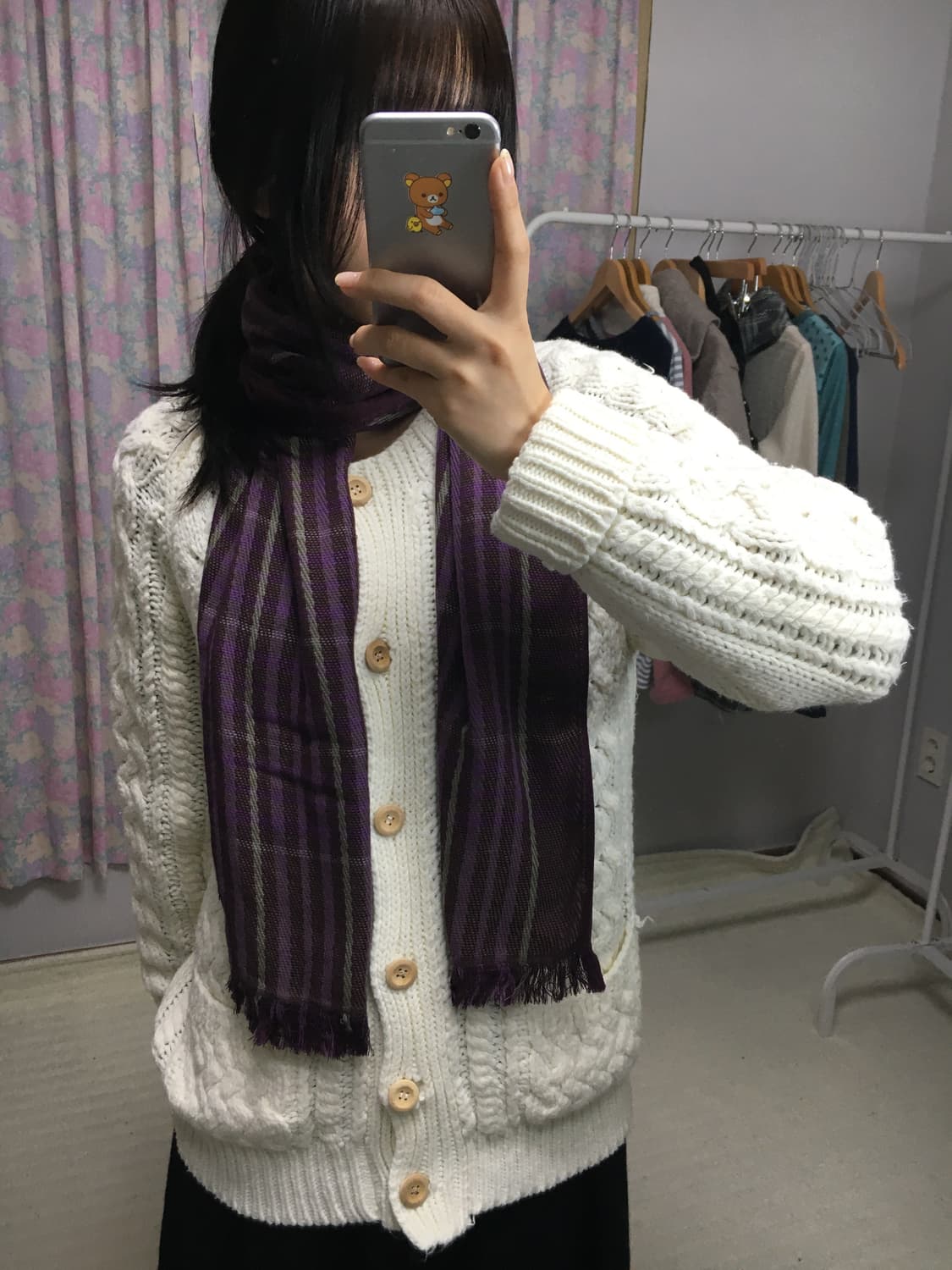 닥스 퍼플 체크 머플러 상품이미지8